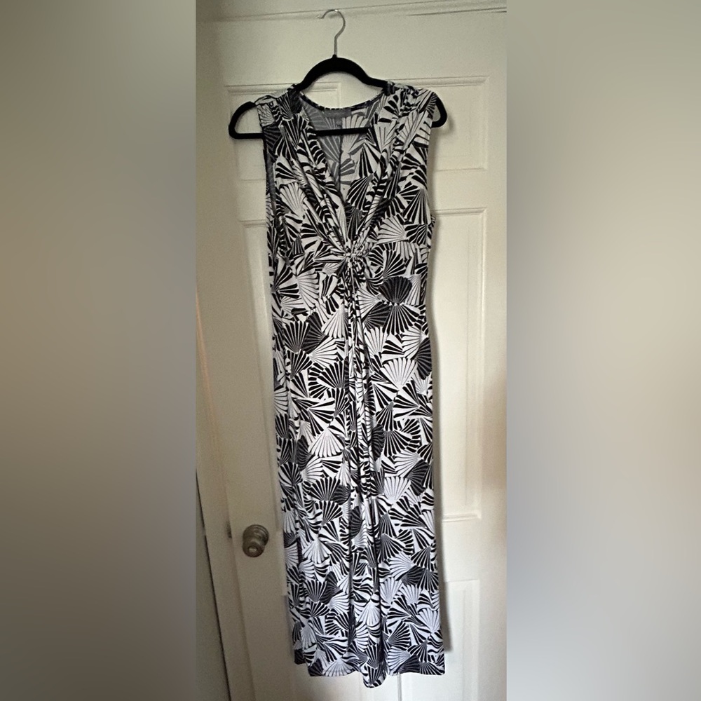 NY Collection  black and white maxi dress size large